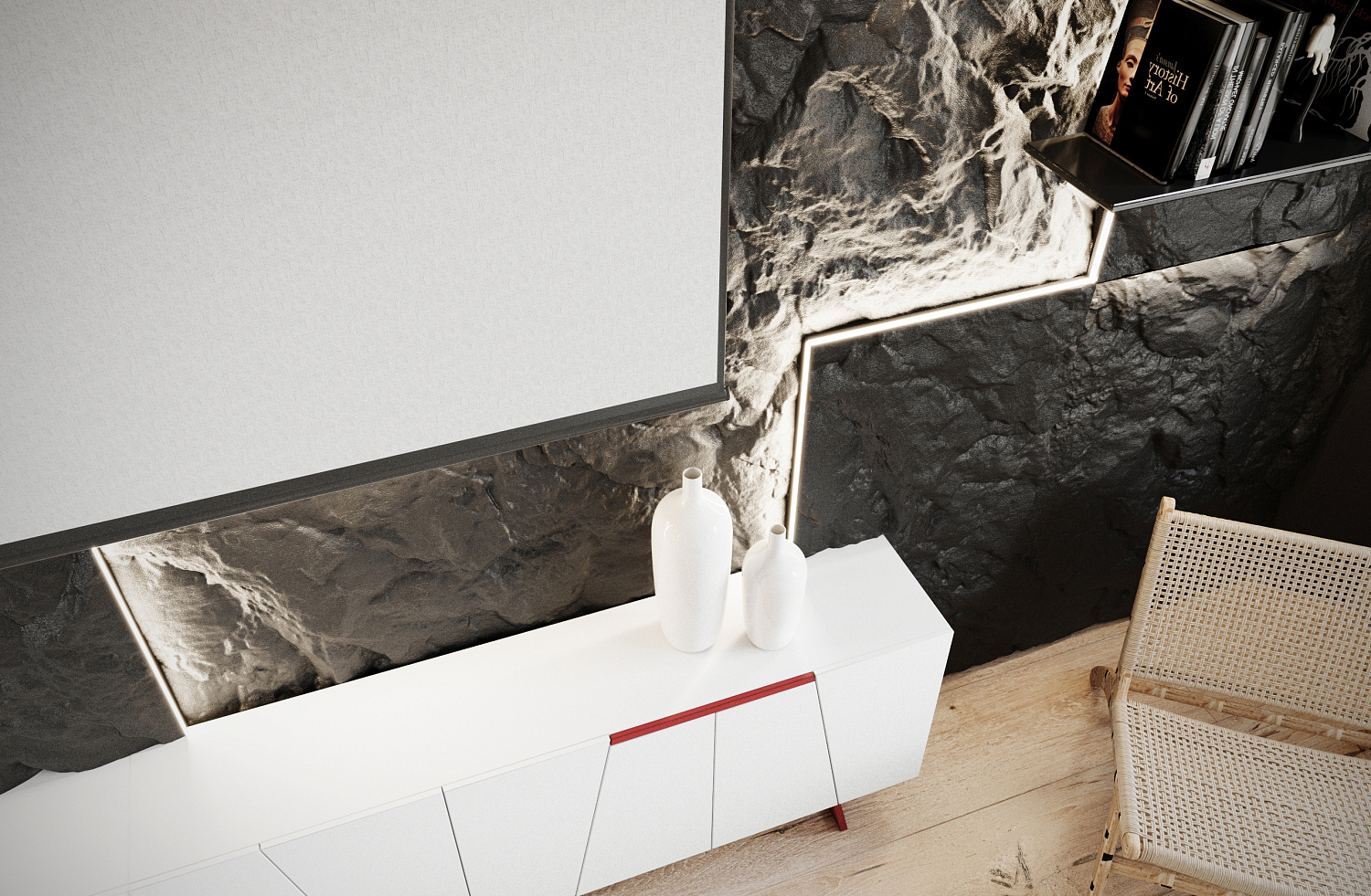Гипсовая 3D панель EViRO Exclusive Rock LED
