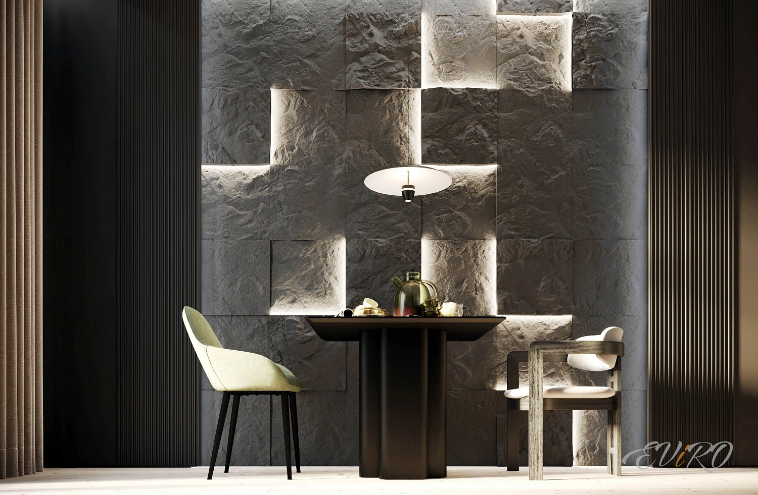 Гипсовая 3D панель EViRO Mountain Rock LED
